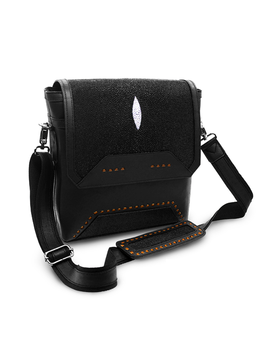 BANDOLERA DE MANTARRAYA MACHO MINT BLACK DIAMANTE HORIZONTAL