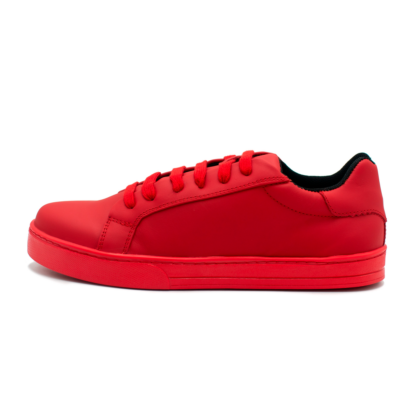 TENIS SNEAKER COMPLETAMENTE EN PIEL GENUINA DE BECERRO ITALIANO ROJO - DKO102K