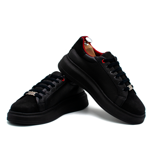 TENIS SNEAKER EN PIEL GENUINA DE BISONTE CON NOBUCK - TEJ129