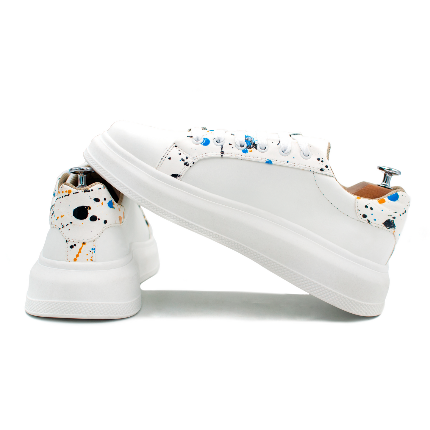 TENIS SNEAKER EN PIEL GENUINA DE BECERRO ITALIANO CON COLORES ACUARELADO - TDS203