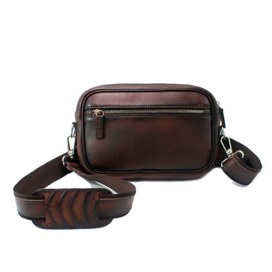 BANDOLERA EN PIEL EXÓTICA EN PANZA DE CAIMÁN CON HOMBRERA DE COCODRILO - JOD203