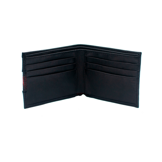 CARTERA EN PIEL GENUINA DE COCODRILO NEGRO Y ROJIZO - DIE023