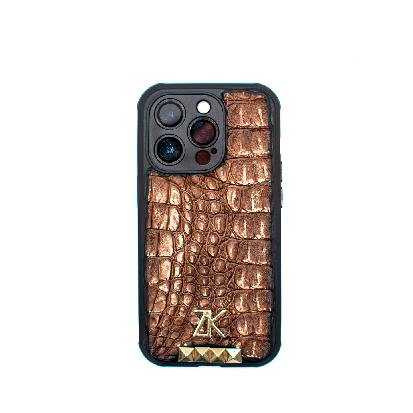 FUNDA EN PIEL GENUINA DE COCODRILO CAFÉ - FWOQK12J