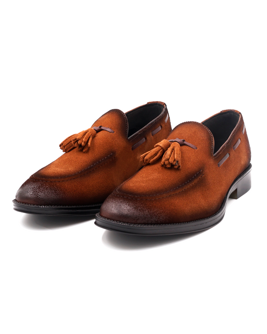 MOCASÍN CAFÉ CASUAL EN PIEL DE GAMUZA