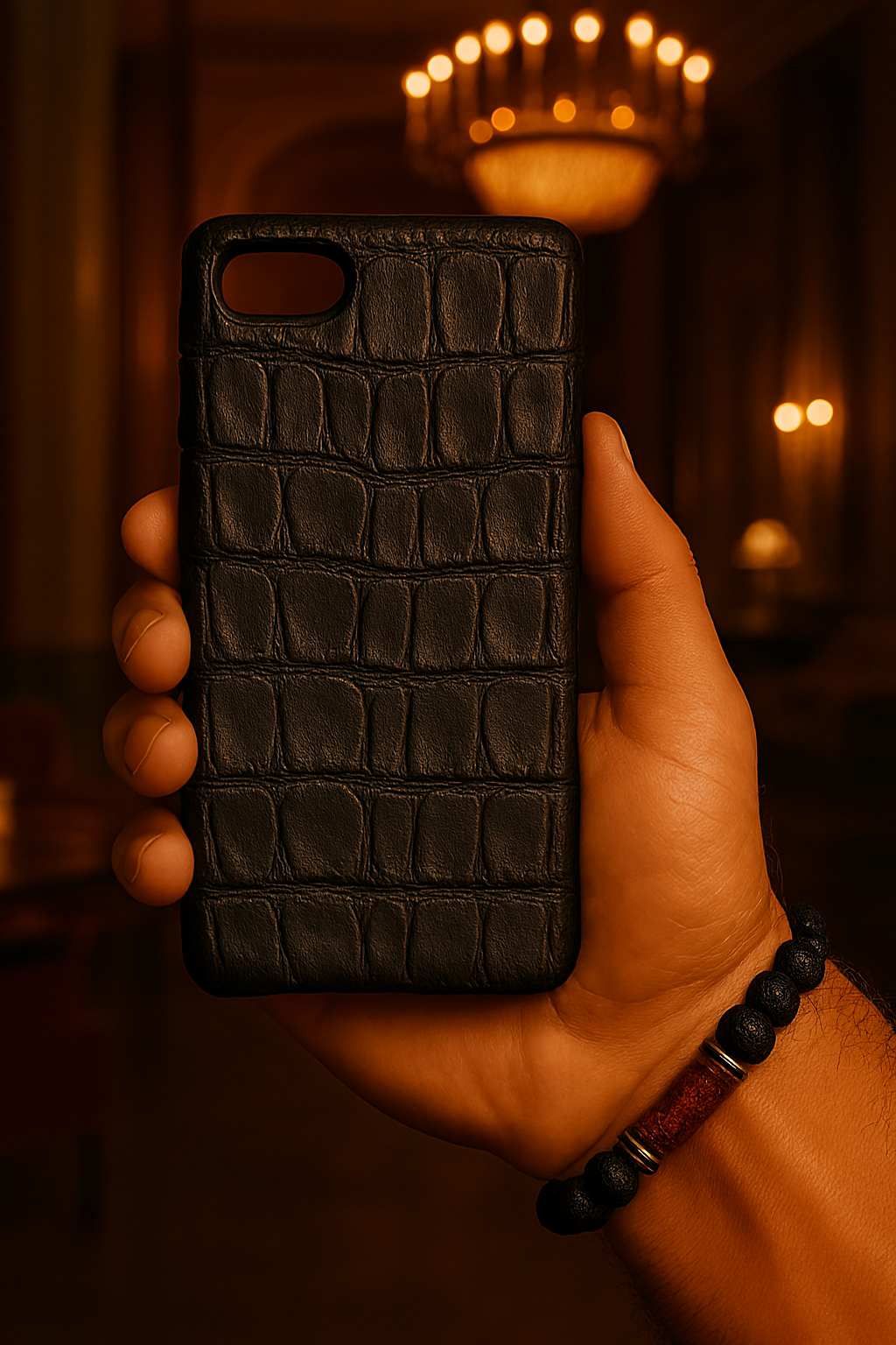 FUNDA / CASE / CARCASA PARA CELULAR EN PIEL / CUERO EXÓTIC DE PANZA DE COCODRILO - PZC309C