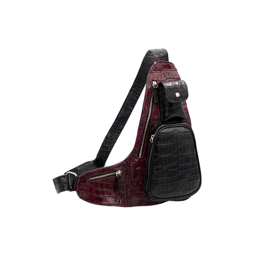 PECHERA PARA CABALLERO COMPLETAMENTE EN PIEL EXÓTICA DE PANZA DE COCODRILO - PCH1004A