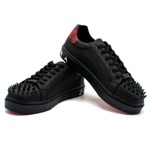 SNEAKERS EN PIEL GENUINA DE BECERRO CON PITÓN Y ESTOPEROLES CON SUELA ZANKORA - KOQ012L