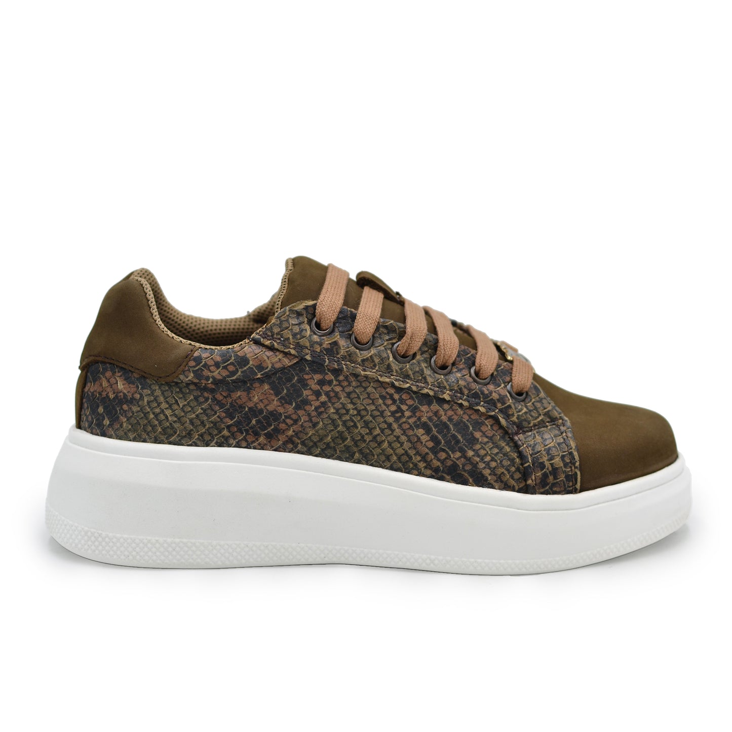 TENIS SNEAKER EN PIEL SEMI - EXÓTICA DE PITÓN FILETEADA CON NOBUCK - LPE031