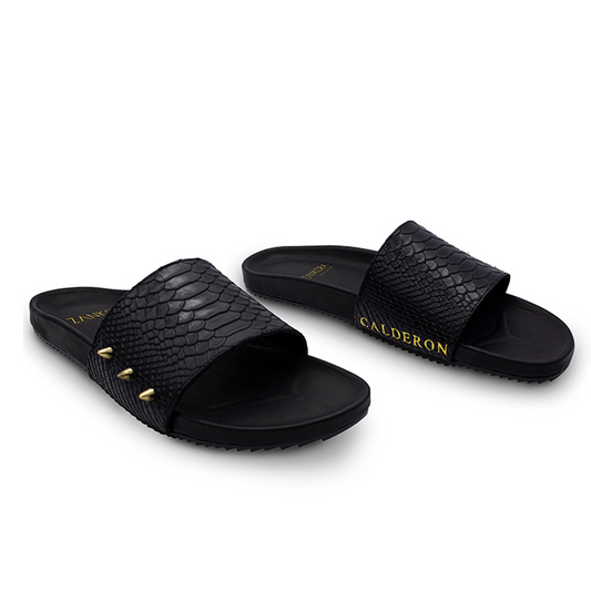 SANDALIAS DE PIEL DE RES GRABADO PITÓN PARA CABALLERO - SDH-4