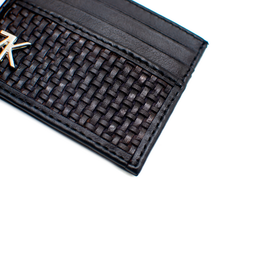 TARJETERO EN PIEL EXÓTICA DE BECERRO TEJIDO - TOP053