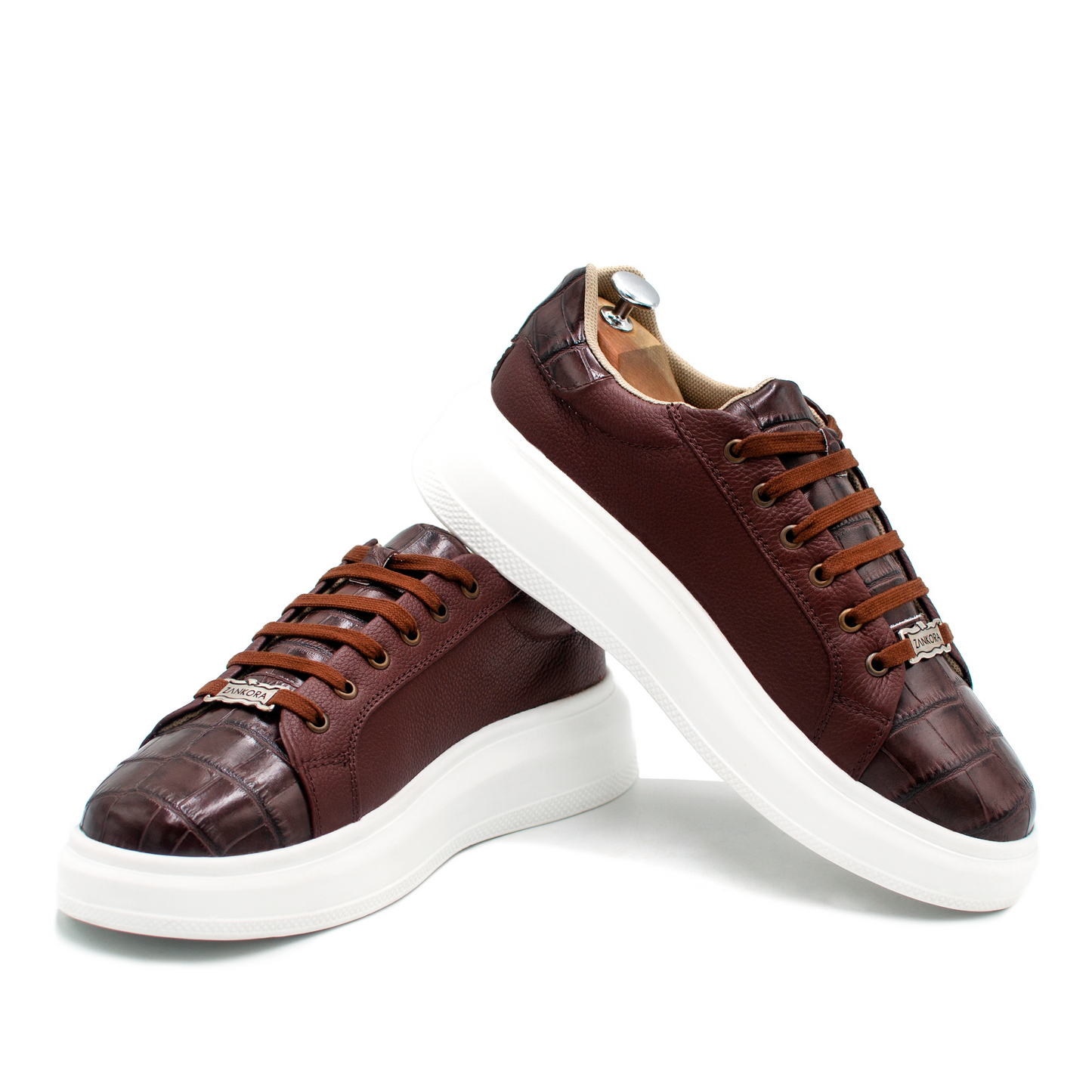 TENIS SNEAKER EN PIEL GENUINA DE COCODRILO CON RES FLOTTER -SPW092J