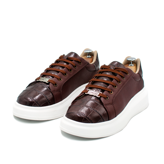 TENIS SNEAKER EN PIEL GENUINA DE COCODRILO CON RES FLOTTER -SPW092J