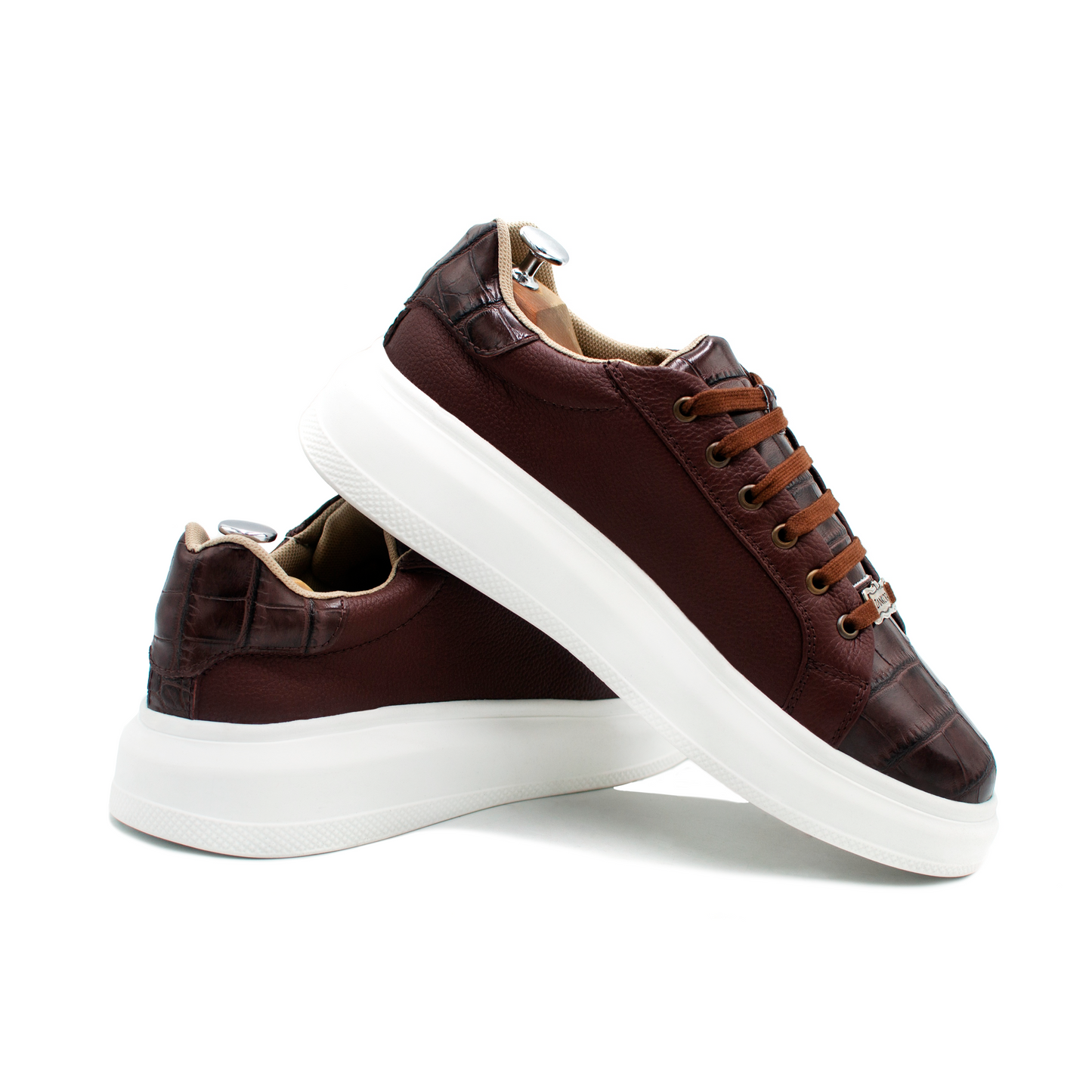 TENIS SNEAKER EN PIEL GENUINA DE COCODRILO CON RES FLOTTER -SPW092J