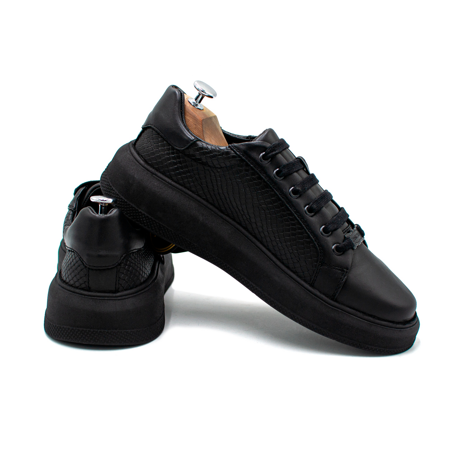 TENIS SNEAKER EN PIEL GENUINA DE RES CON GRABADO DE PITÓN - OLW902I