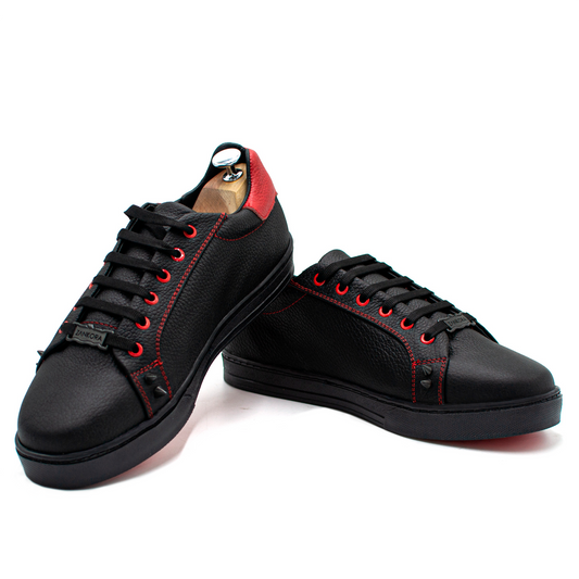 TENIS SNEAKER RES FLOTTER NEGRO CON ROJO Y ESTOPEROLES - KIO923I