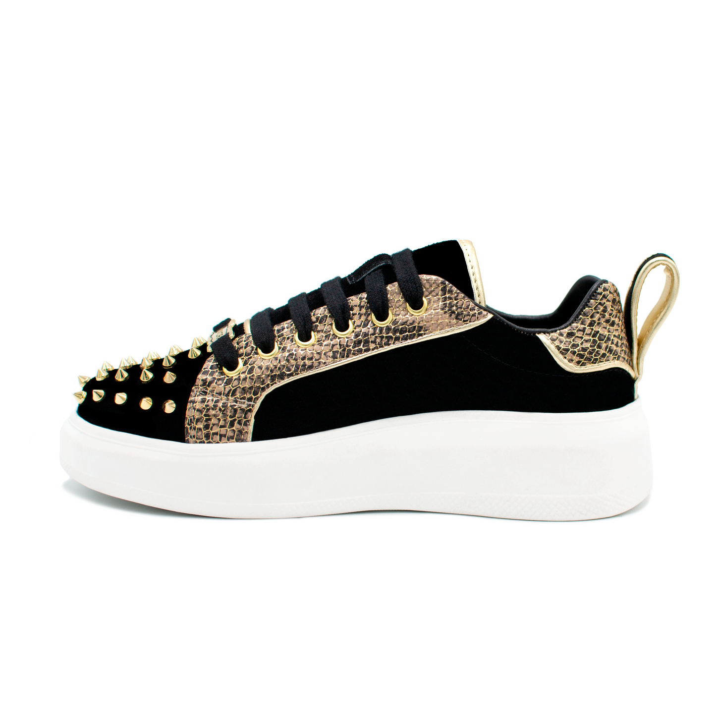 TENIS SNEAKERS EN PIEL DE GAMUZA CON GRABADO DE PITÓN CON ESTOPEROLES - UIE983J
