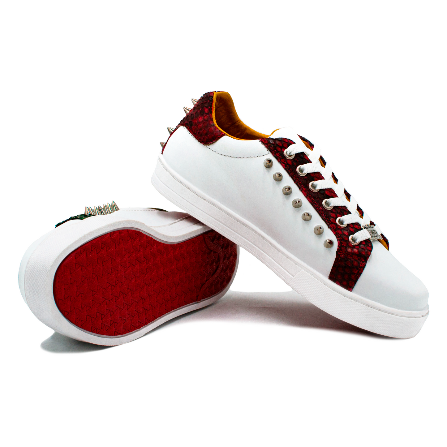 TENIS SNEAKERS EN PIEL GENUINA DE BECERRO ITALIANO CON PITÓN Y ESTOPEROLES - VCE872J