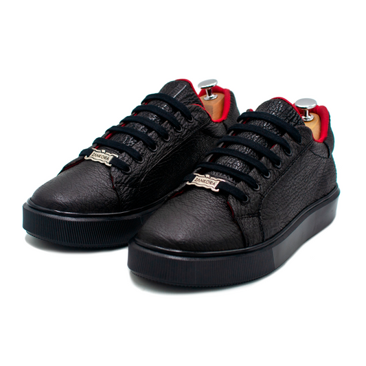 TENIS SNEAKERS EN PIEL GENUINA DE TIBURÓN CON ESTOPEROLES - STI239