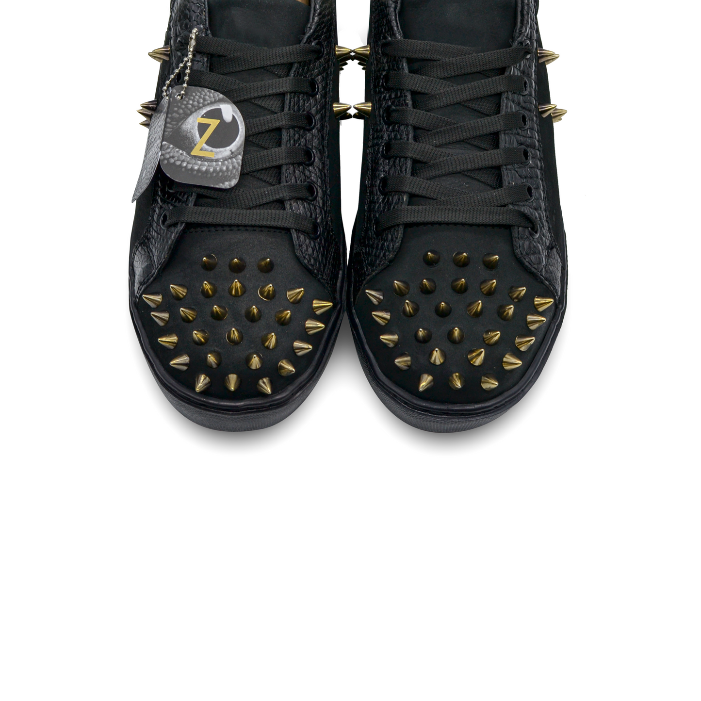 TENIS SNEAKERS NEGROS DE PIEL NOBUCK Y LIZARD - GAU876G