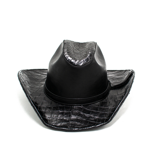 SOMBRERO COMPLETAMENTE EN PIEL DE COCODRILO JKH893I