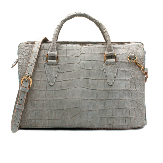 BOLSA COMPLETAMENTE EN PIEL GENUINA DE COCODRILO