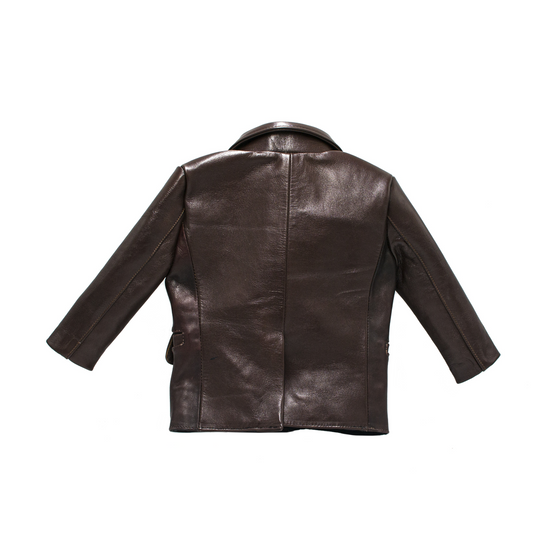 CHAMARRA CAFÉ COMPLETAMENTE EN PIEL DE BECERRO ITALIANO - FRT834I