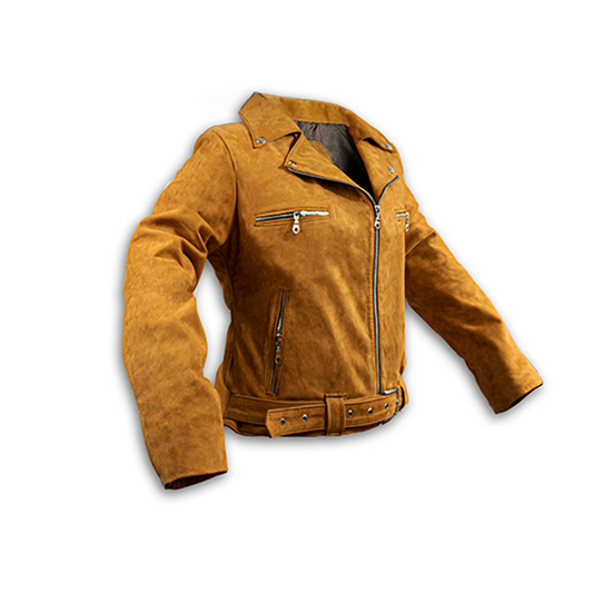 CHAMARRA PARA DAMA EN PIEL DE RES NOBUCK MIEL - CDN56DF