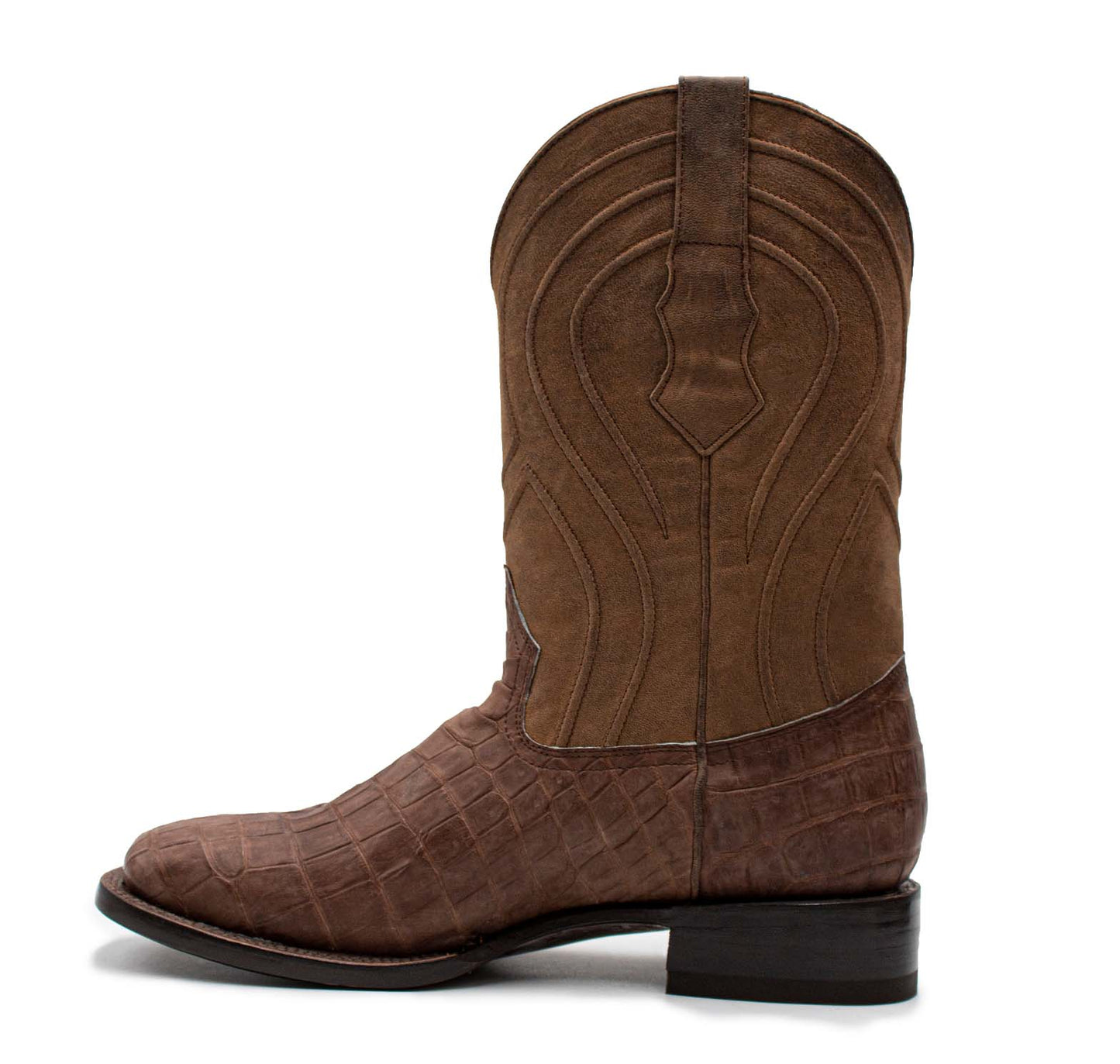 BOTAS EN PIEL GENUINA DE ALLIGATOR CAFE - BCC378J