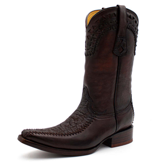 BOTAS DE ELEFANTE Y BECERRO ITALIANO SOMBRERO - BAC143P