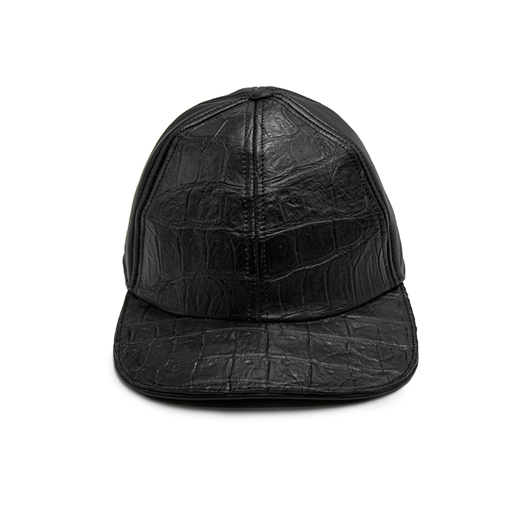 GORRA DE PIEL GENUINA DE COCODRILO Y BECERRO - CAP485HG