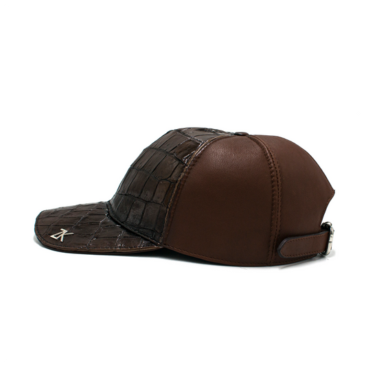 GORRA EN PIEL GENUINA PANZA DE COCODRILO CON BECERRO - DEI239W