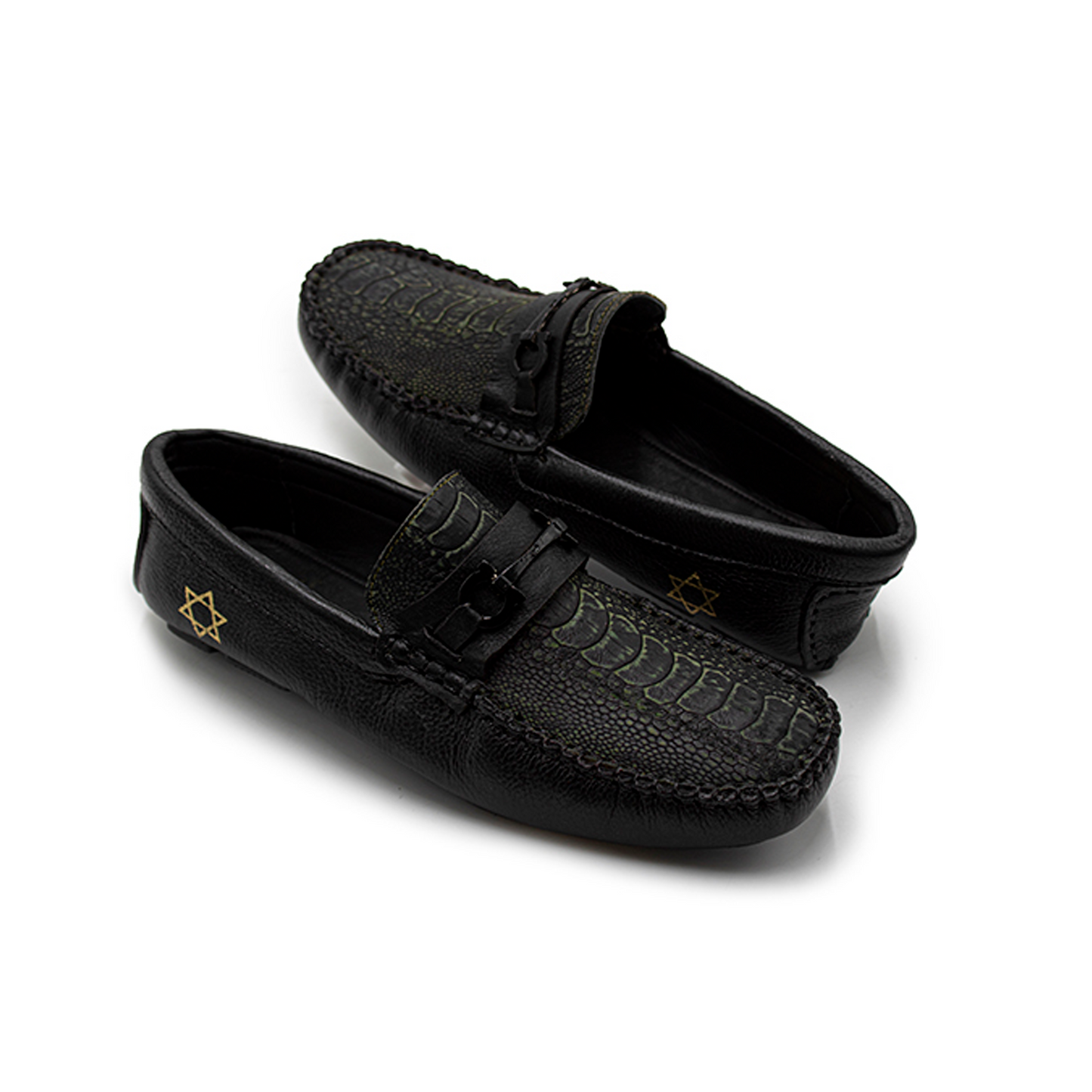 MOCASINES PARA CABALLERO EN PIEL EXÓTICA DE PATA DE AVESTRUZ - MPT957B