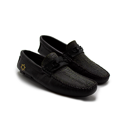 MOCASINES PARA CABALLERO EN PIEL EXÓTICA DE PATA DE AVESTRUZ - MPT957B