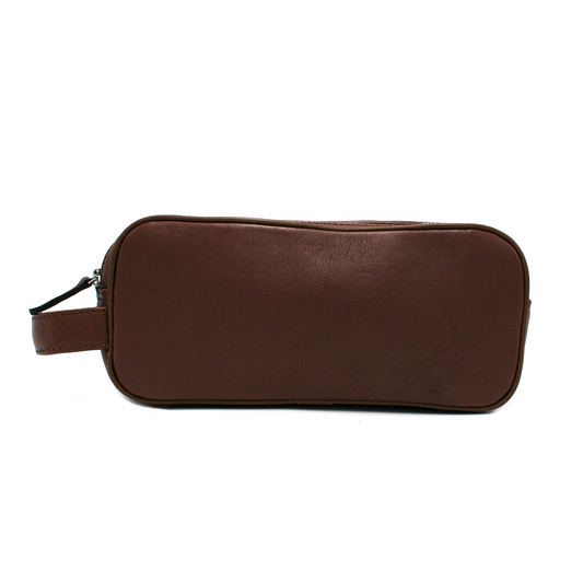 NECESER EN PIEL DE BECERRO ITALIANO CAFÉ - WOE923J