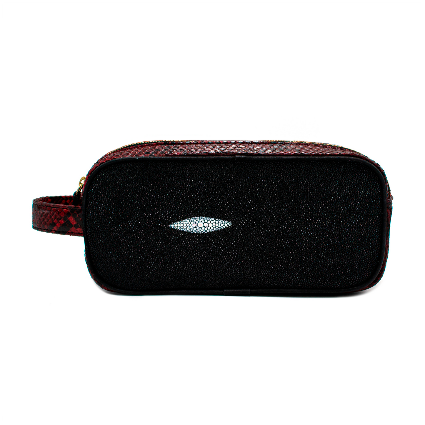 NECESER EN PIEL DE PITON ROJO CON MANTARRAYA MACHO - WIQ192O