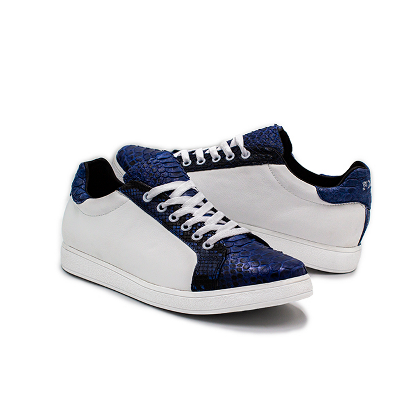 TENIS SNEAKERS DE PIEL EXÓTICA DE SERPIENTE PITÓN AZUL - BL987HT