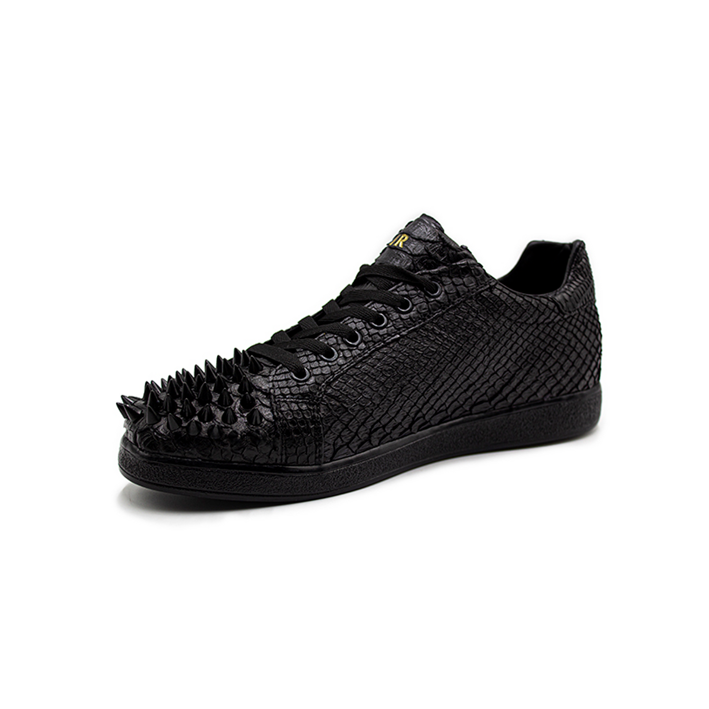 TENIS SNEAKERS DE SERPIENTE PITÓN NEGRO LUSTRADO - TSN95F