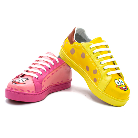 SNEAKERS PERSONALIZADOS BOB ESPONJA EN PIEL DE BECERRO ITALIANO - KIE983K