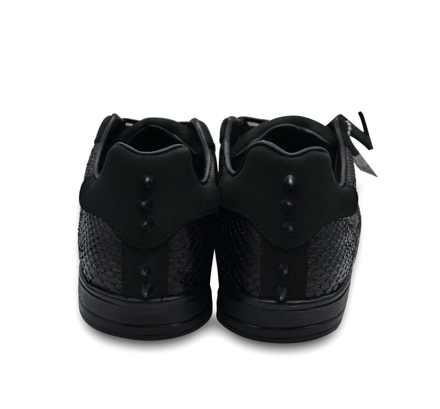 TENIS SNEAKERS NEGRO DE PIEL SERPIENTE DE PITÓN CON ESTOPEROLES - HAJ897H