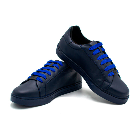 SNEAKER EN PIEL GENUINA DE BECERRO ITALIANO AZUL - HUI984J