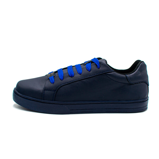 SNEAKER EN PIEL GENUINA DE BECERRO ITALIANO AZUL - HUI984J