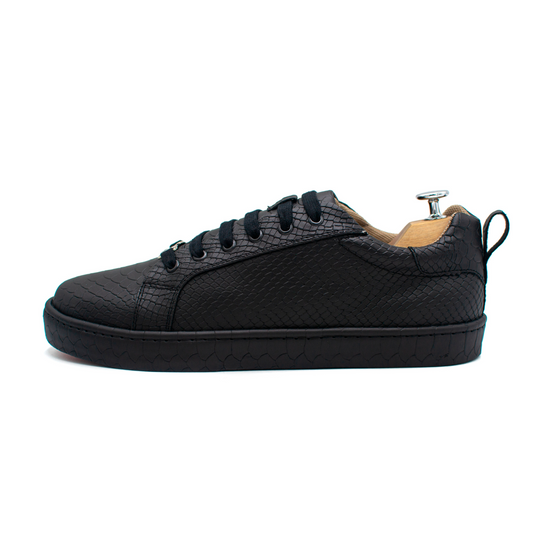 TENIS SNEAKERS COMPLETAMENTE GRABADO DE PITÓN NEGRO - HIU394J