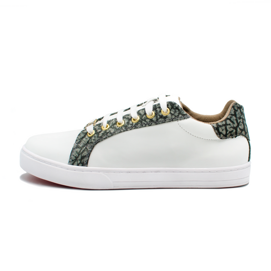 TENIS SNEAKER EN PIEL GENUINA DE BECERRO ITALIANO CON CUELLO DE TORO - JOW091