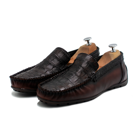 MOCASIN EN PIEL EXÓTICA DE COCODRILO - MOP302