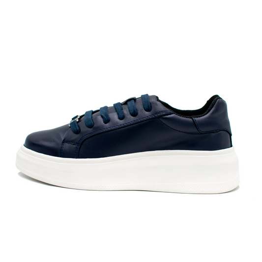 TENIS SNEAKERS DE EN PIEL GENUINA DE BECERRO ITALIANO COLORS (AZUL, ROJO, BLANCO)- KOP203