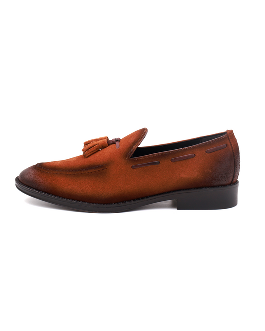 MOCASÍN CAFÉ CASUAL EN PIEL DE GAMUZA
