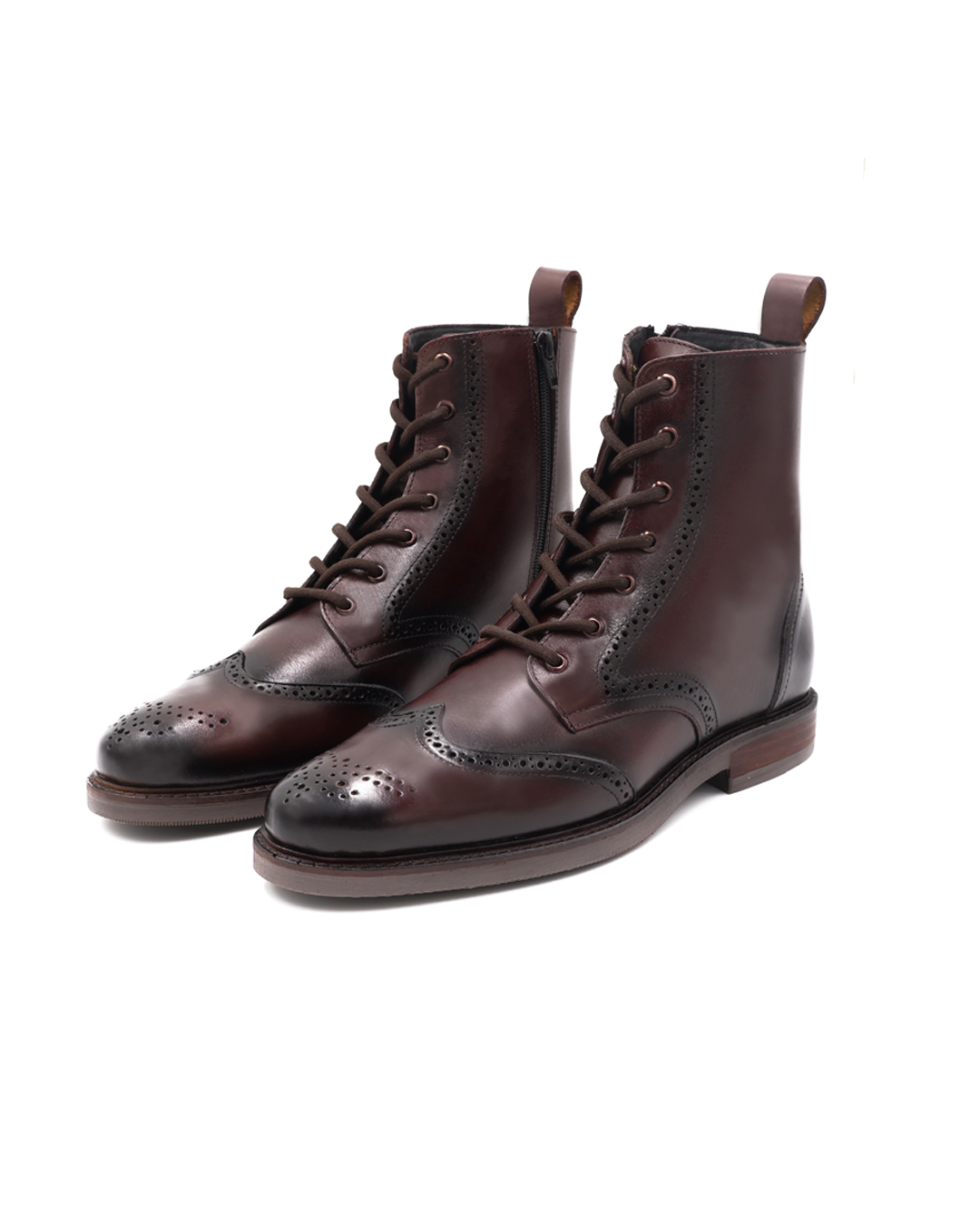 BOTA SOMBREADO A MANO EN PIEL DE BECERRO Y TERNERA PARA HOMBRE