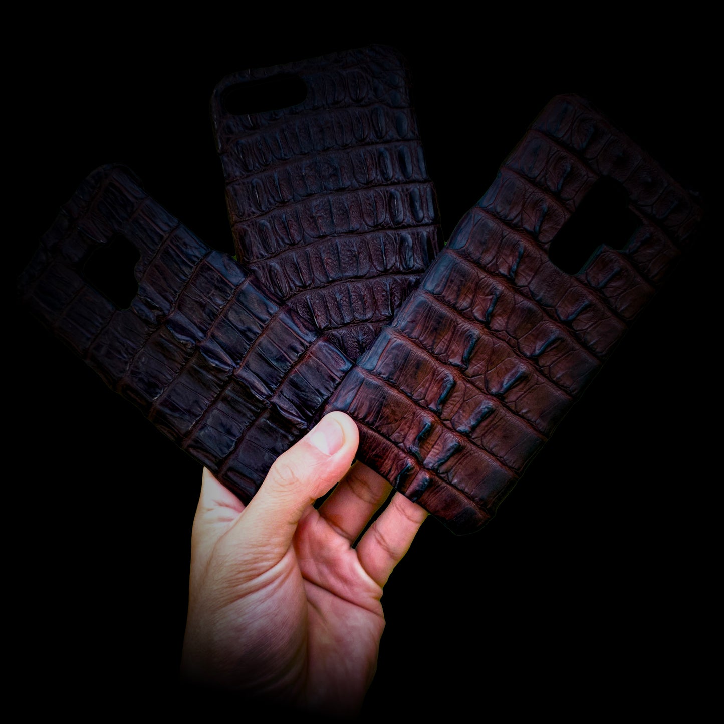 FUNDA / CASE / CARCASA PARA CELULAR EN PIEL / CUERO EXÓTIC DE COLA DE COCODRILO COLOR AZUL CIELO  - CLA841F