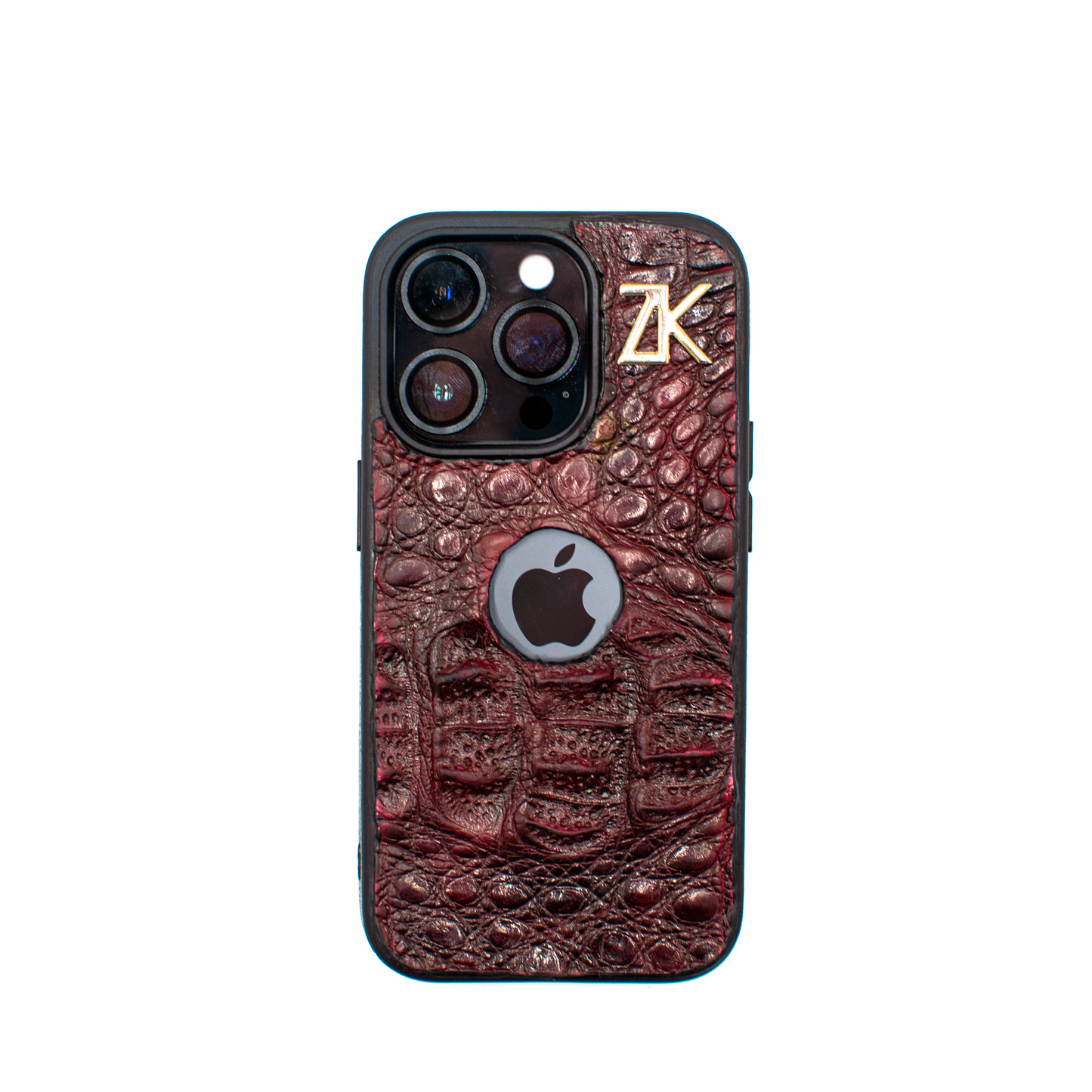 FUNDA EN PIEL GENUINA DE NUCA DE COCODRILO ROJO - FKOW012J