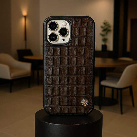 FUNDA / CASE / CARCASA PARA CELULAR EN PIEL /CUERO EXÓTIC DE PIEL GRABADA DE COCODRILO- GCF110B